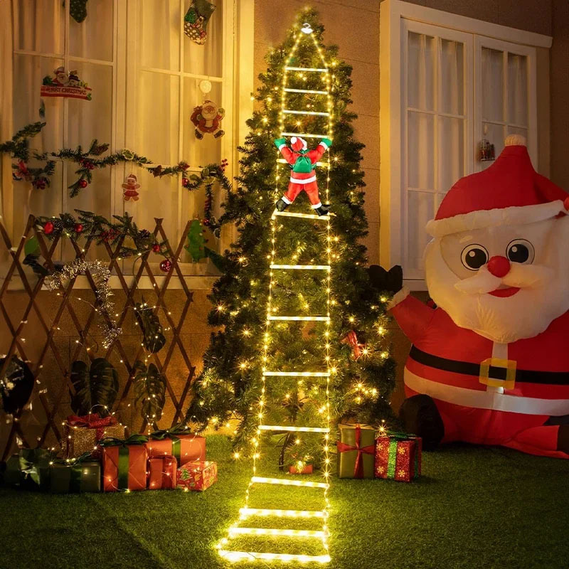 Lighting Tree Decor - Светодиодные рождественские гирлянды-лестницы с Дедом Морозом