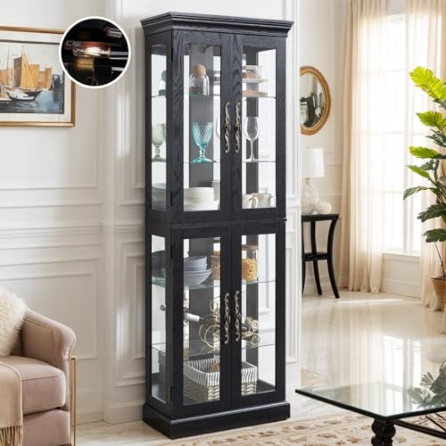 Lighting & Home Decor Studio - Светящийся витринный шкаф для гостиной: винтажная