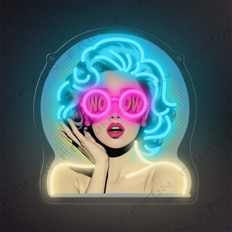 Lighting Decor Wow - Неоновая вывеска WOW Curl Girl с