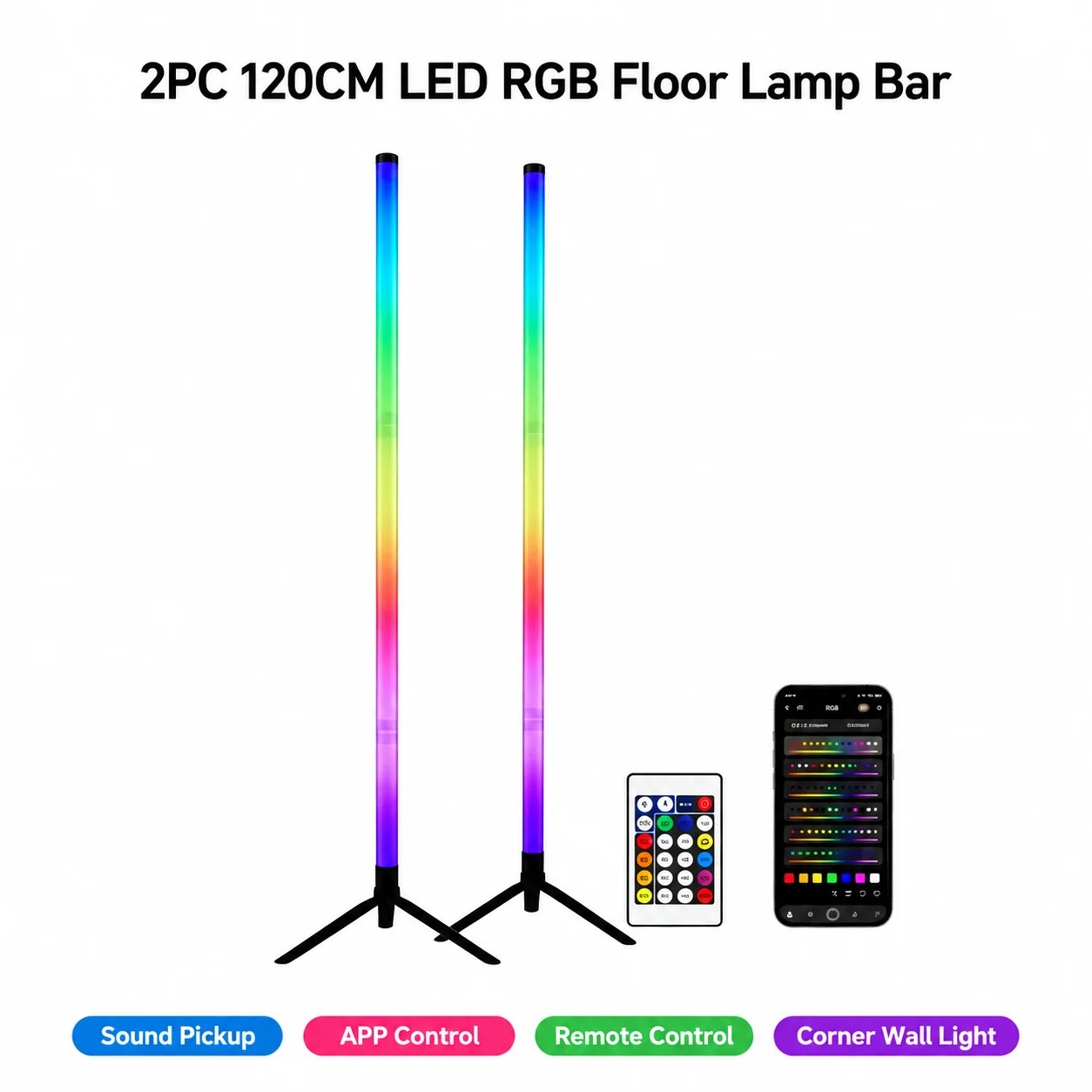 Комплект из 2 RGB LED угловых  – обзор и цена Ambient Lighting Decor For Room