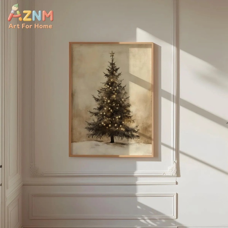 Винтажный холст с узором рожде – обзор и цена Lighting Tree Decor