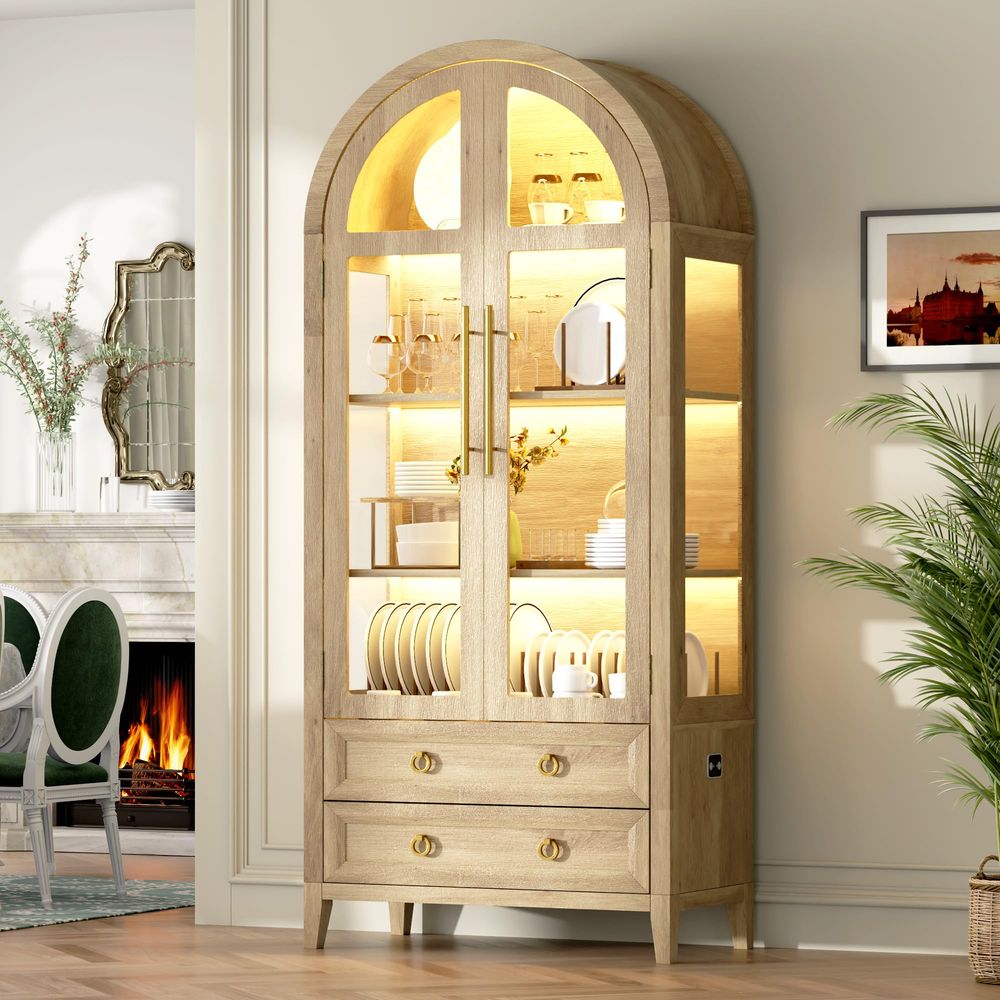 Витрина-шкаф 71 Arched Curio с – обзор и цена Lighting & Home Decor Studio