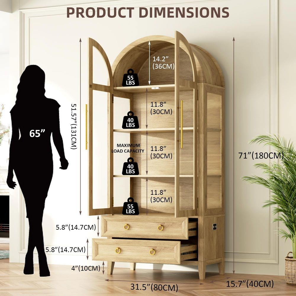 Витрина-шкаф 71 Arched Curio с – обзор и цена Lighting & Home Decor Studio