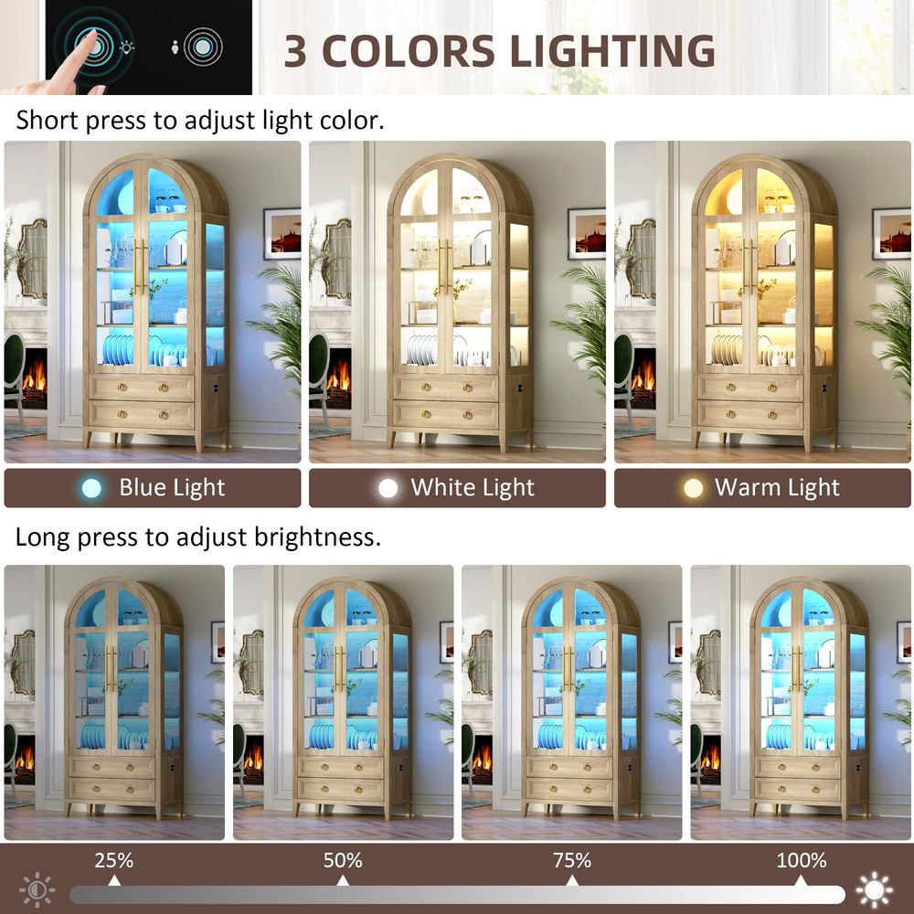 Витрина-шкаф 71 Arched Curio с – обзор и цена Lighting & Home Decor Studio