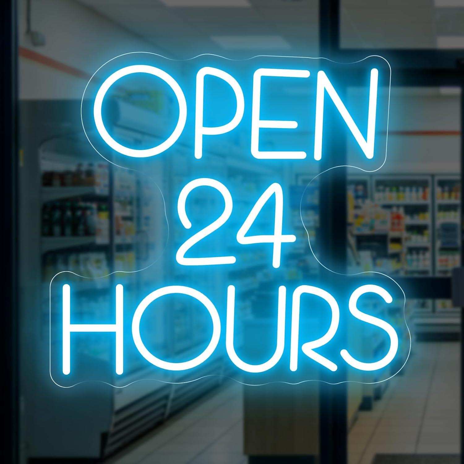 Неоновая вывеска «Открыто 24 ч – обзор и цена Decor Lighting Opening Hours