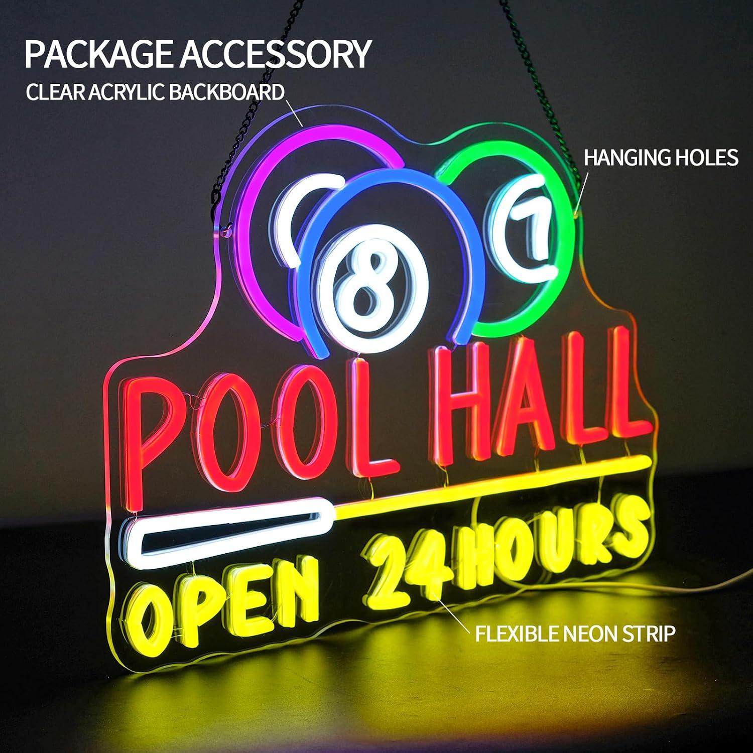 Неоновая вывеска «Бильярдная о – обзор и цена Decor Lighting Opening Hours