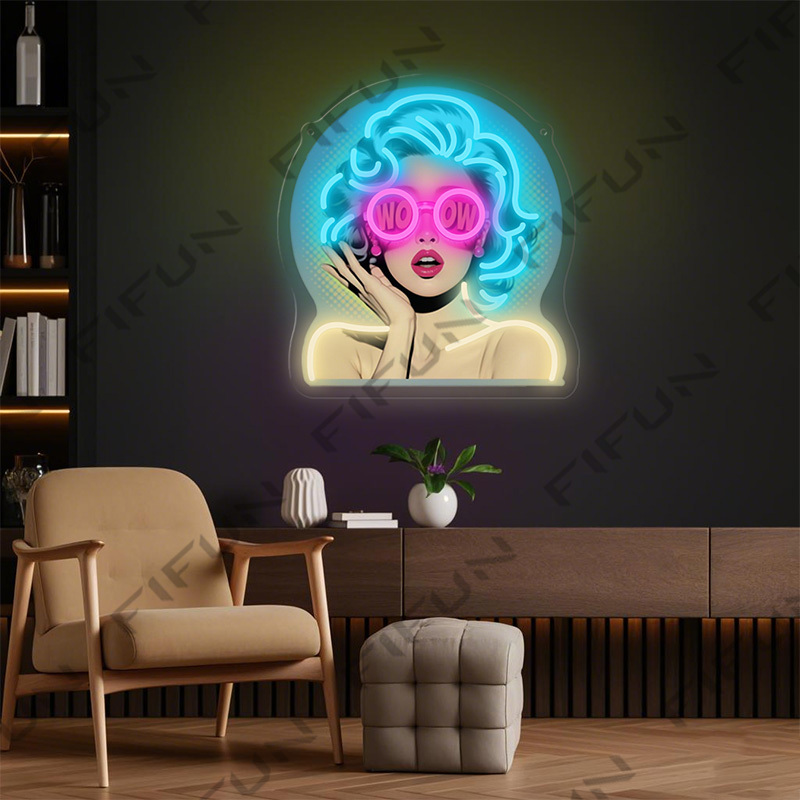 Неоновая вывеска WOW Curl Girl – обзор и цена Lighting Decor Wow