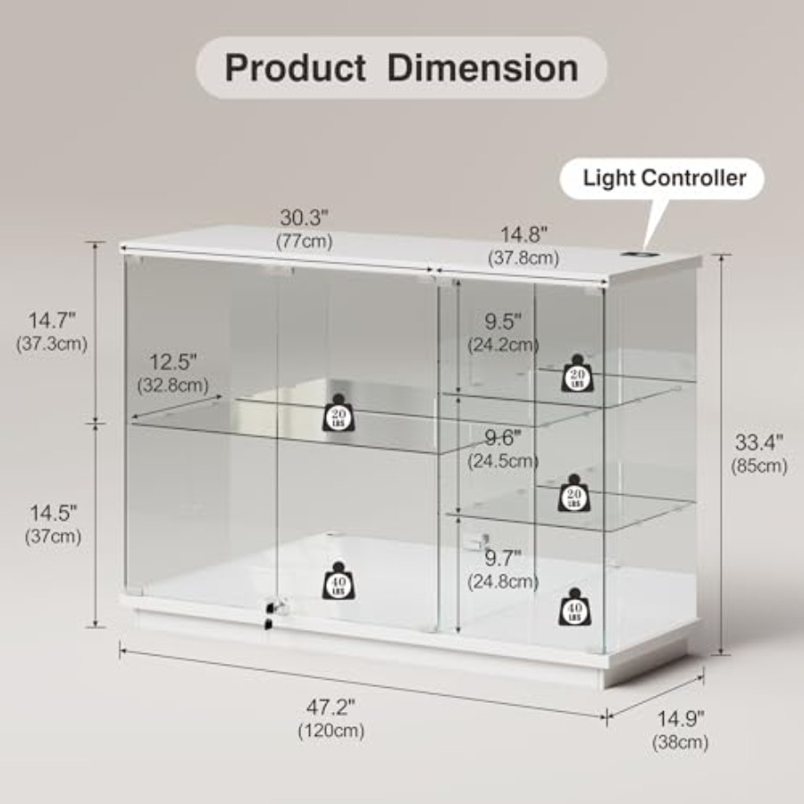 Стеклянный витринный шкаф RGB  – обзор и цена Lighting & Home Decor Studio
