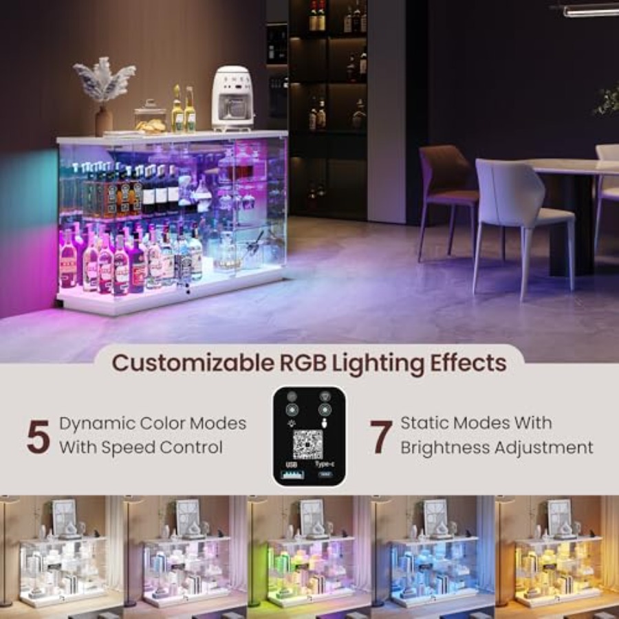 Стеклянный витринный шкаф RGB  – обзор и цена Lighting & Home Decor Studio