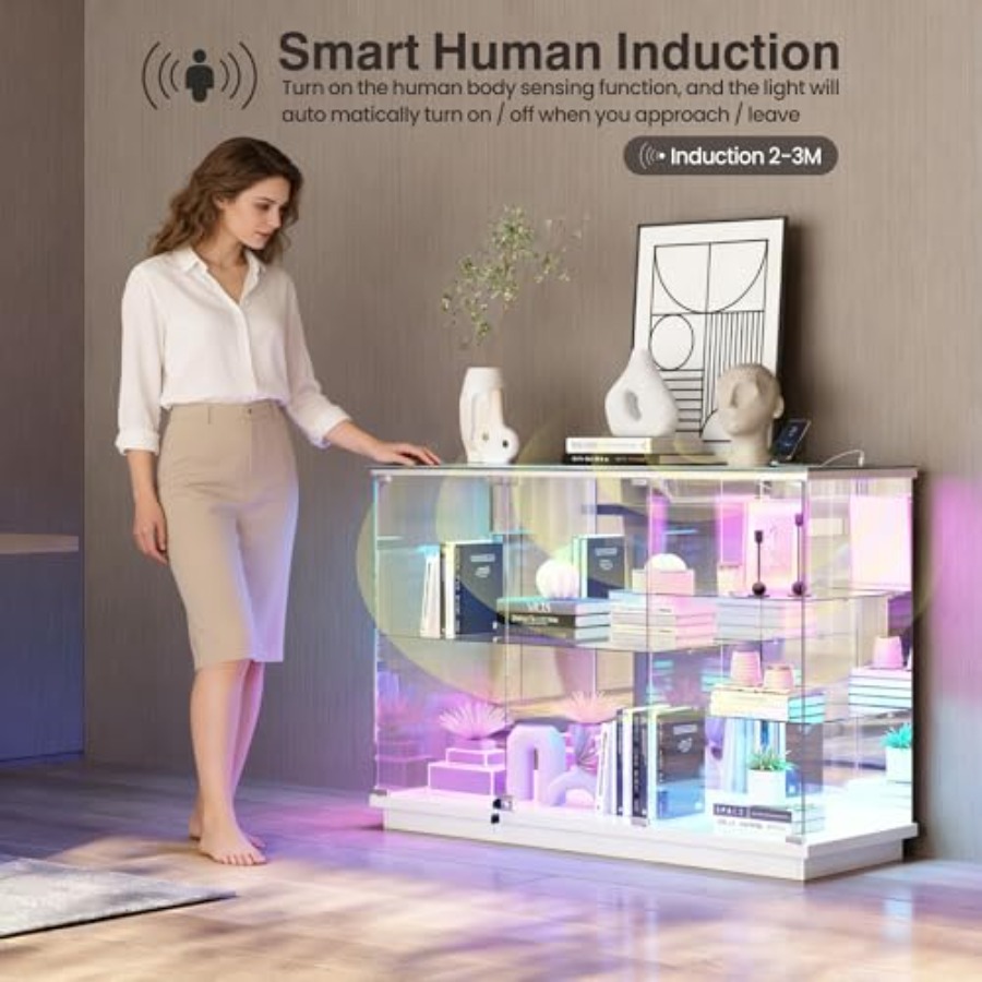 Стеклянный витринный шкаф RGB  – обзор и цена Lighting & Home Decor Studio
