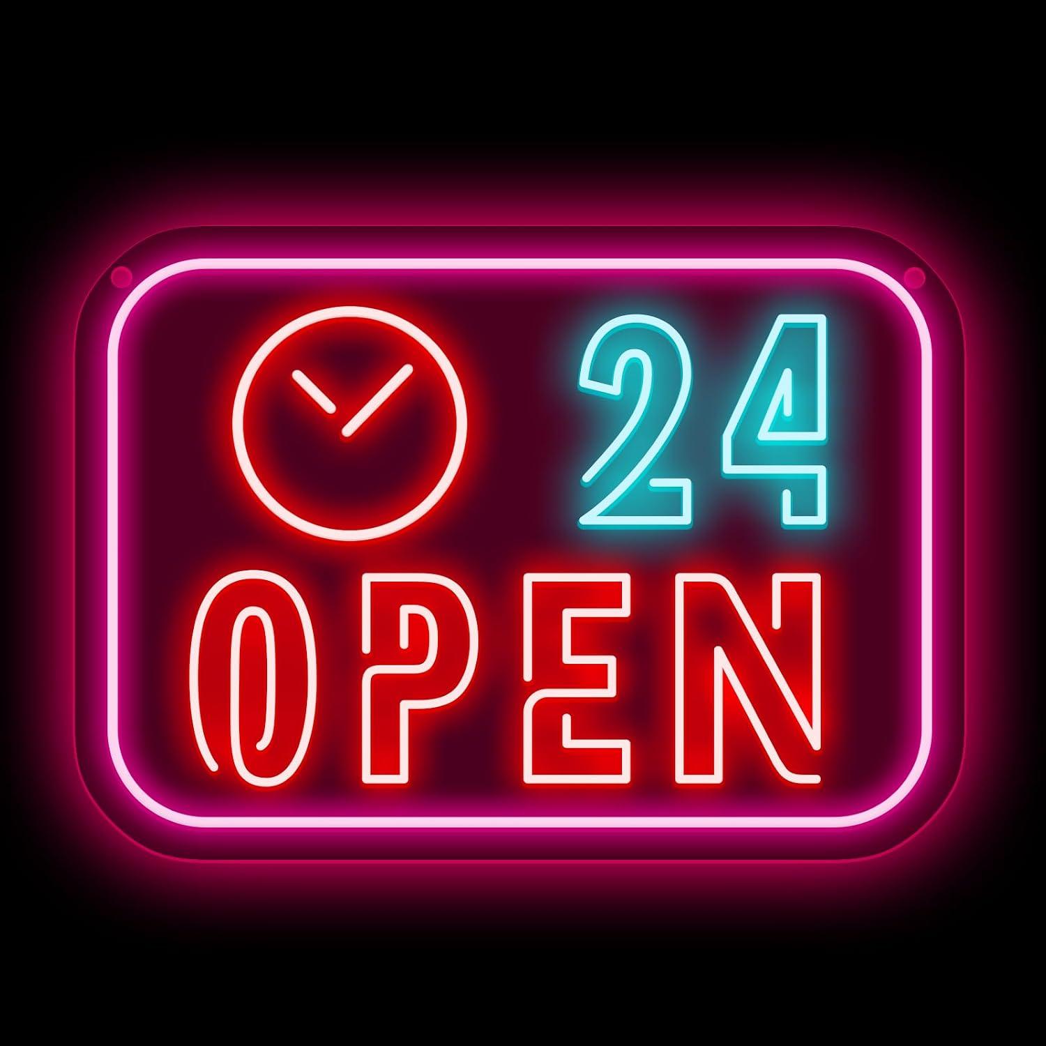 Неоновая вывеска с часами, раб – обзор и цена Decor Lighting Opening Hours